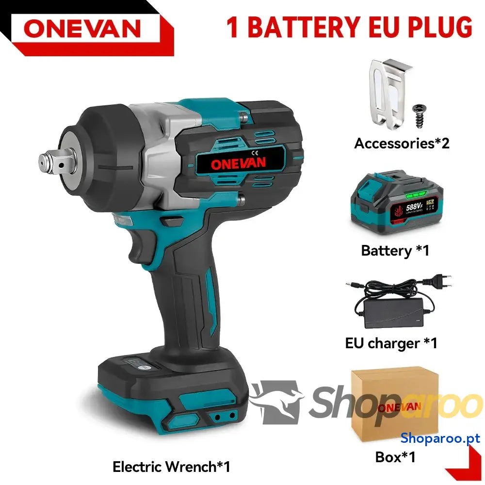 Chave de Impacto Elétrica ONEVAN 18V com Bateria 22900mAh