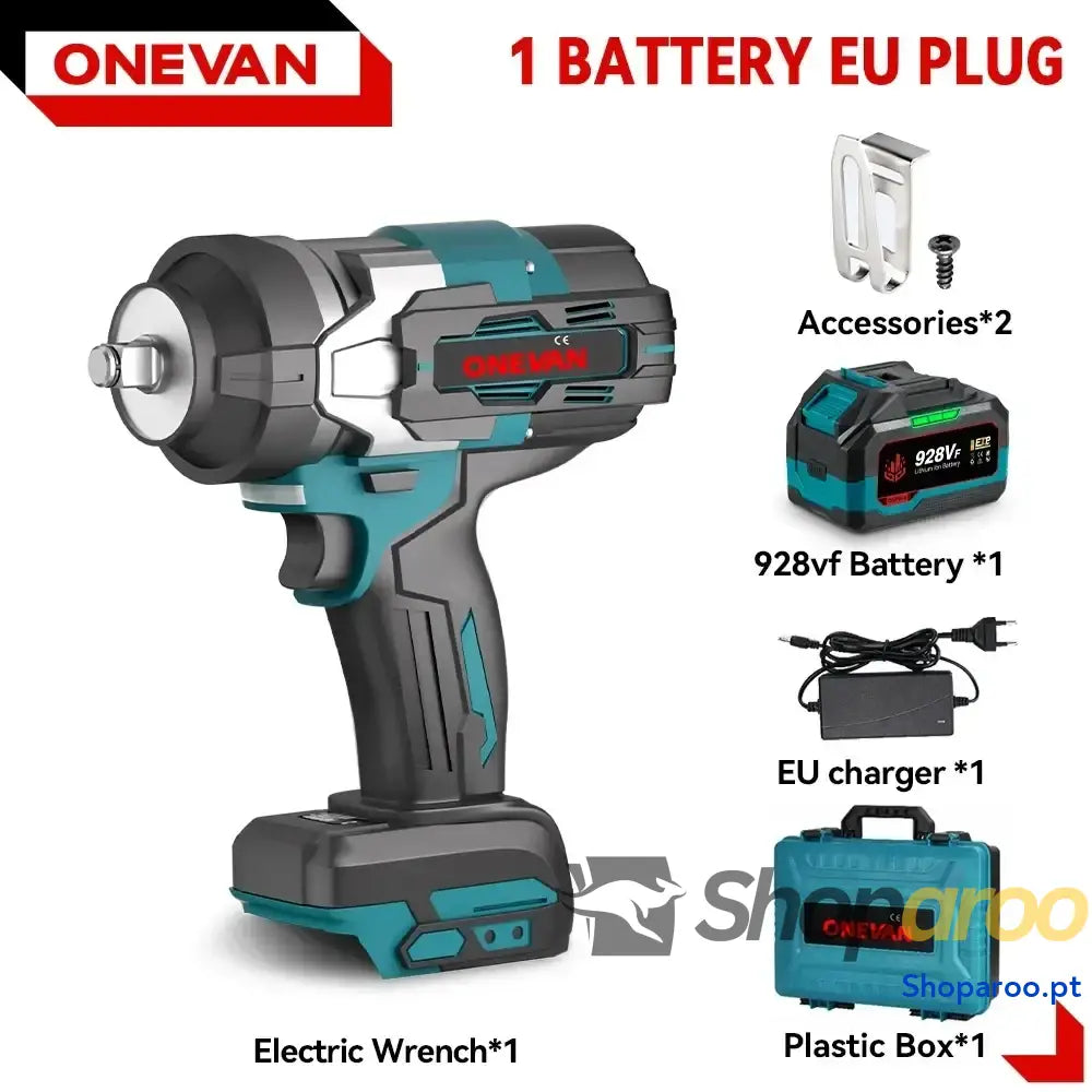 Chave de Impacto Elétrica ONEVAN 18V com Bateria 22900mAh
