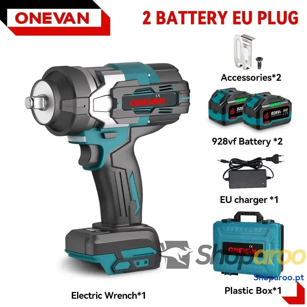 Chave de Impacto Elétrica ONEVAN 18V com Bateria 22900mAh
