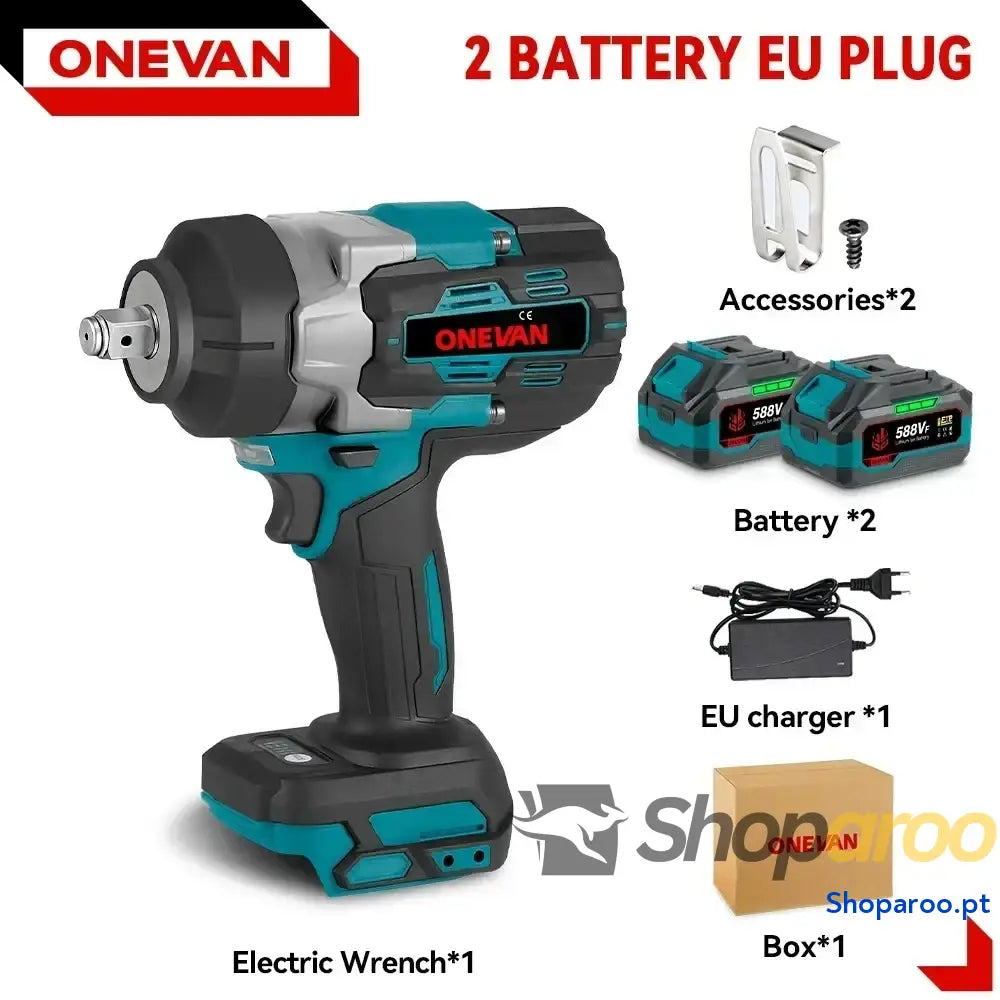 Chave de Impacto Elétrica ONEVAN 18V com Bateria 22900mAh