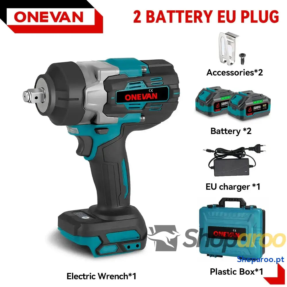 Chave de Impacto Elétrica ONEVAN 18V com Bateria 22900mAh