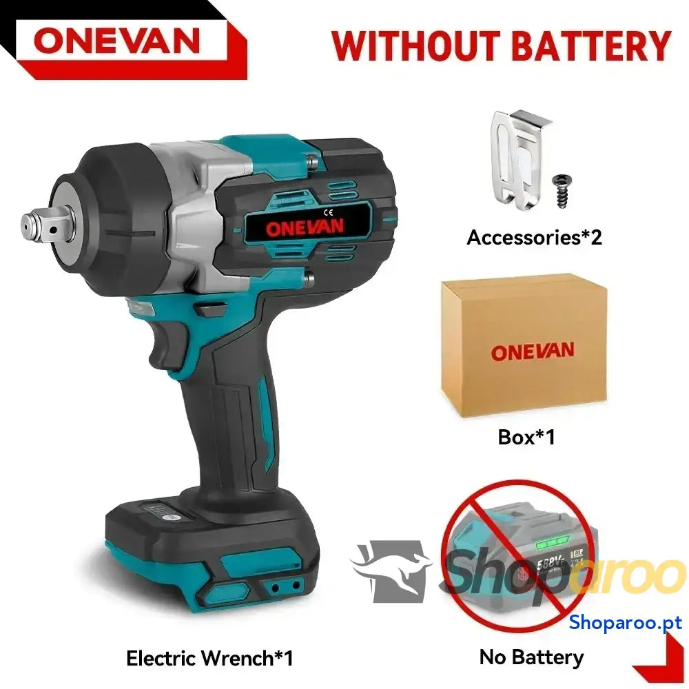 Chave de Impacto Elétrica ONEVAN 18V com Bateria 22900mAh
