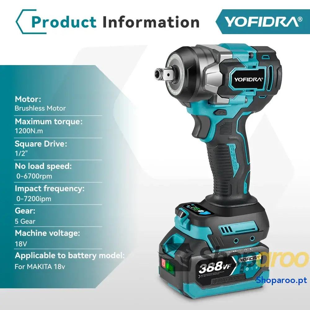 Chave de impacto elétrica Yofidra para reparação automóvel