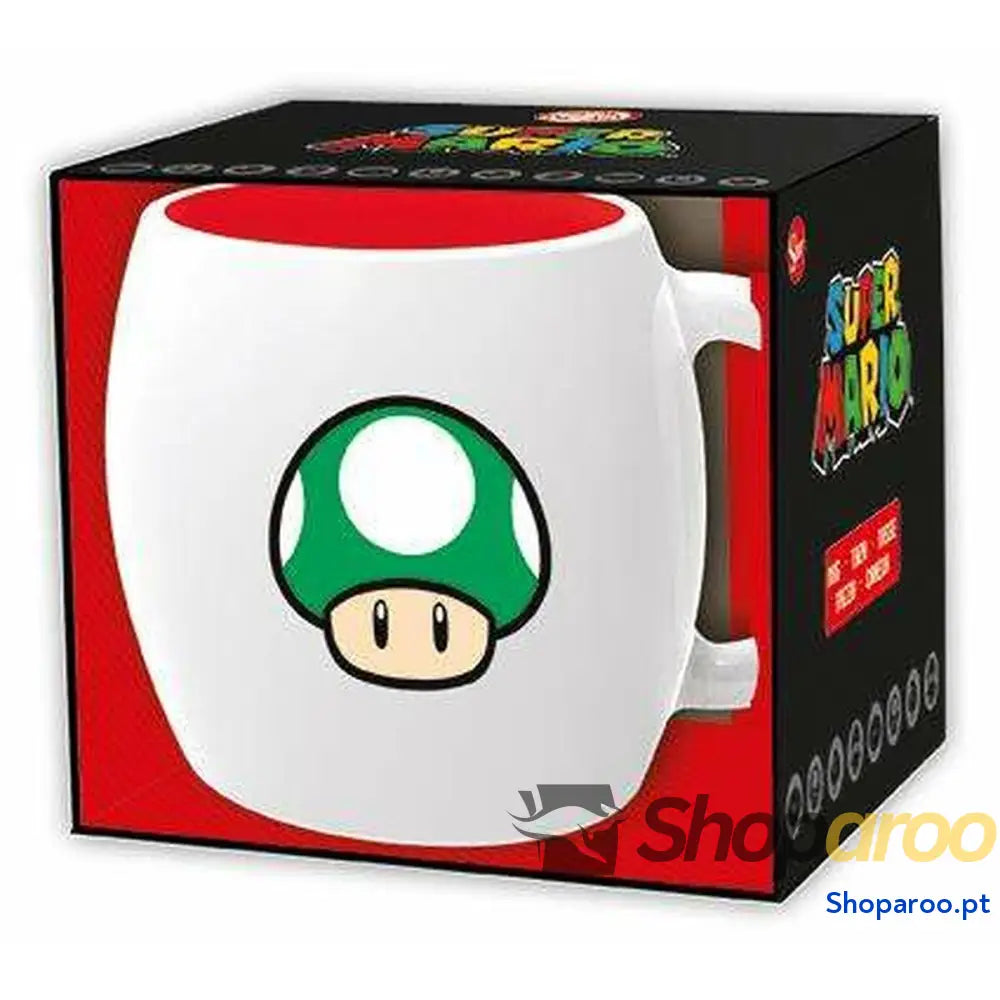 Chávena com Caixa Super Mario 1 UP Cerâmica 360 ml