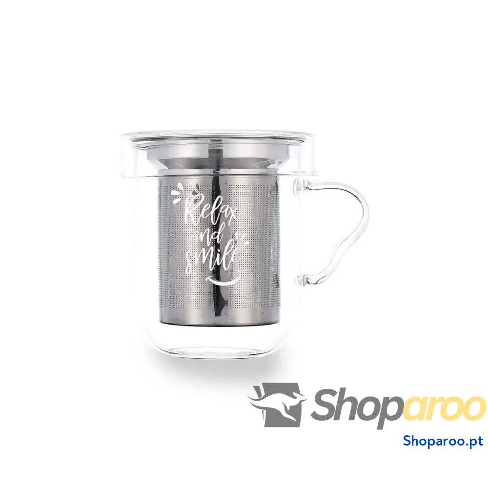 Chávena com Filtro para Infusões Quid Serenia Transparente 350 ml (3 Peças)