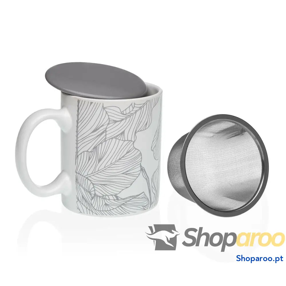 Chávena com Filtro para Infusões Versa Cinzento Grés