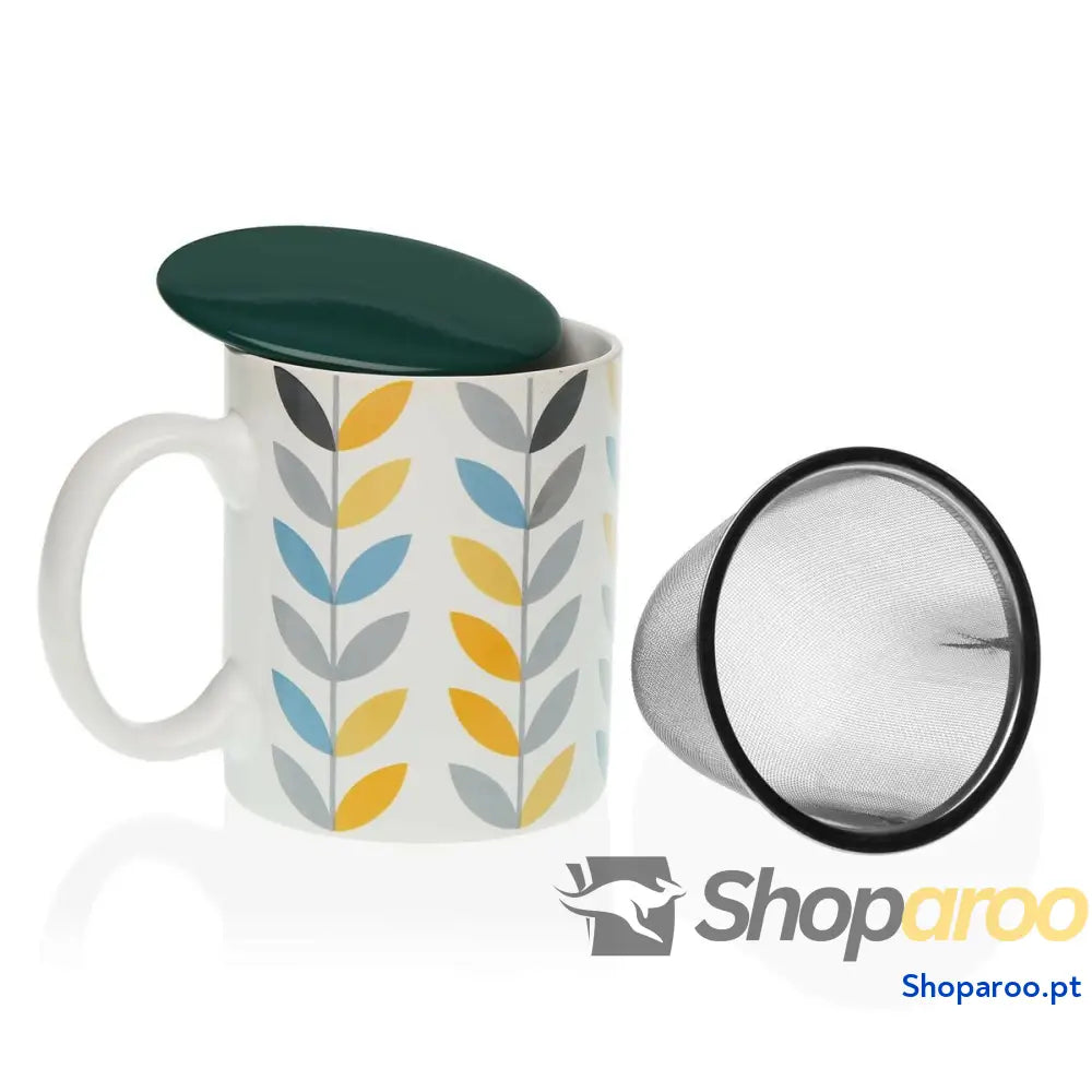 Chávena com Filtro para Infusões Versa Erin Porcelana Grés