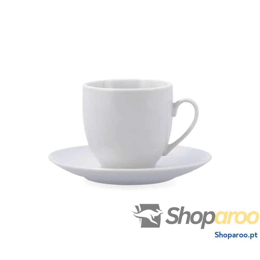 Chávena com Prato Quid New Renova Branco Cerâmica 200 ml (6 Unidades)