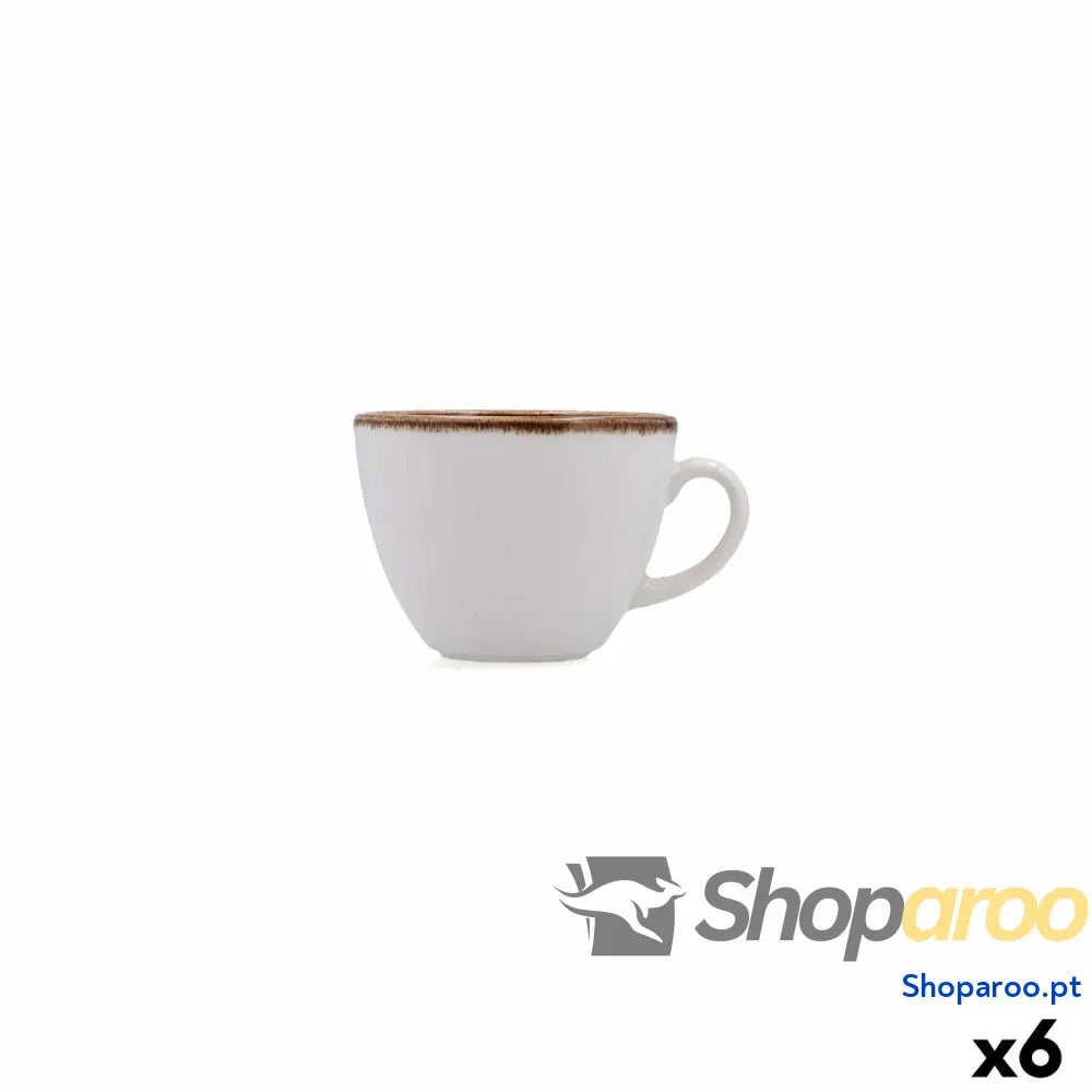 Chávena para café e chá Bidasoa Orion Hydrozero Branco Cerâmica 200 ml (6 Unidades)