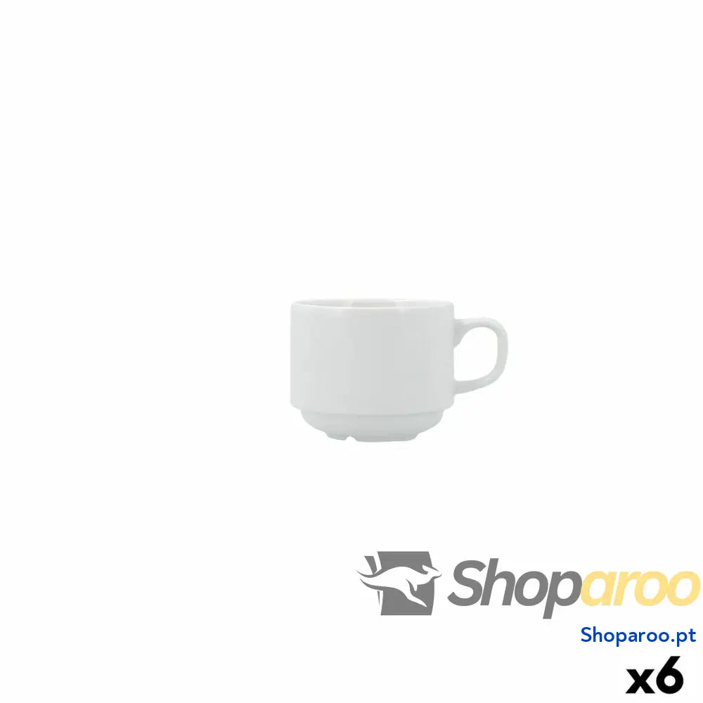 Chávena para café e chá Bidasoa Serenity Hydrozero Branco Cerâmica 200 ml (6 Unidades)