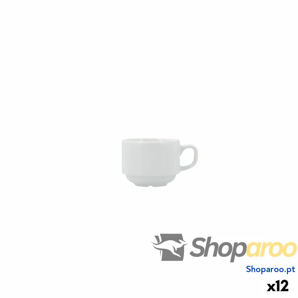 Chávena para café e chá Bidasoa Serenity Hydrozero Branco Cerâmica 90 ml (12 Unidades)