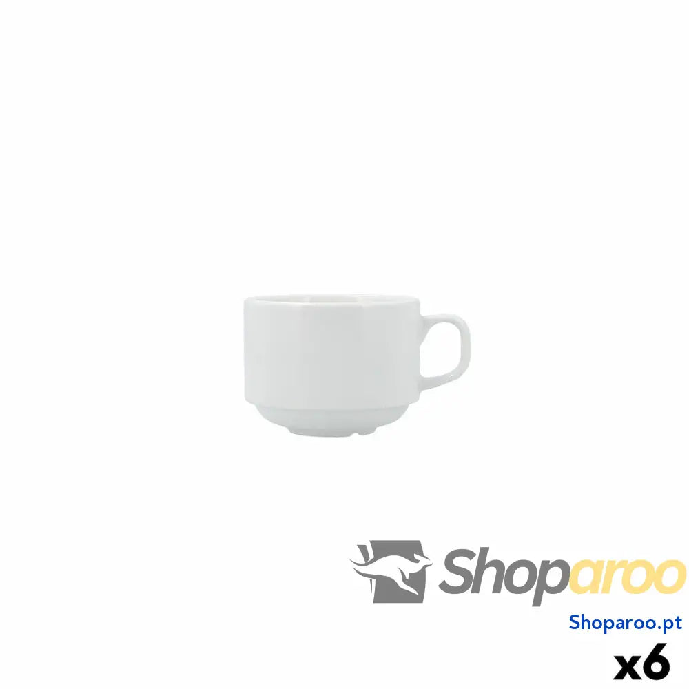 Chávena para café e chá Bidasoa Serenity Hydrozero Branco Cerâmica 230 ml (6 Unidades)