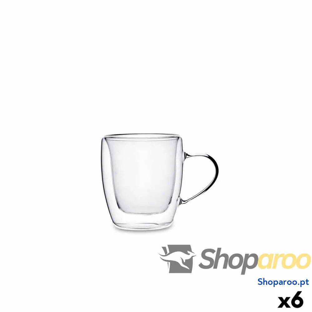 Chávena para café e chá Quid Serenia Transparente Vidro 80 ml (6 Unidades)