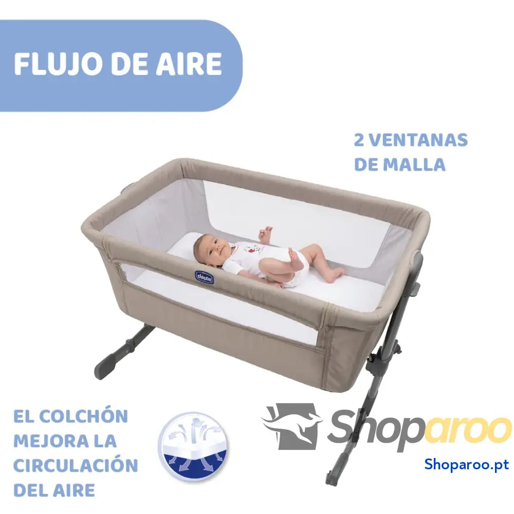 Chicco Next2Me Essential Cuna para Recién Nacido Sostenible Compatible con Diferentes Camas Altura Ajustable Inclinable