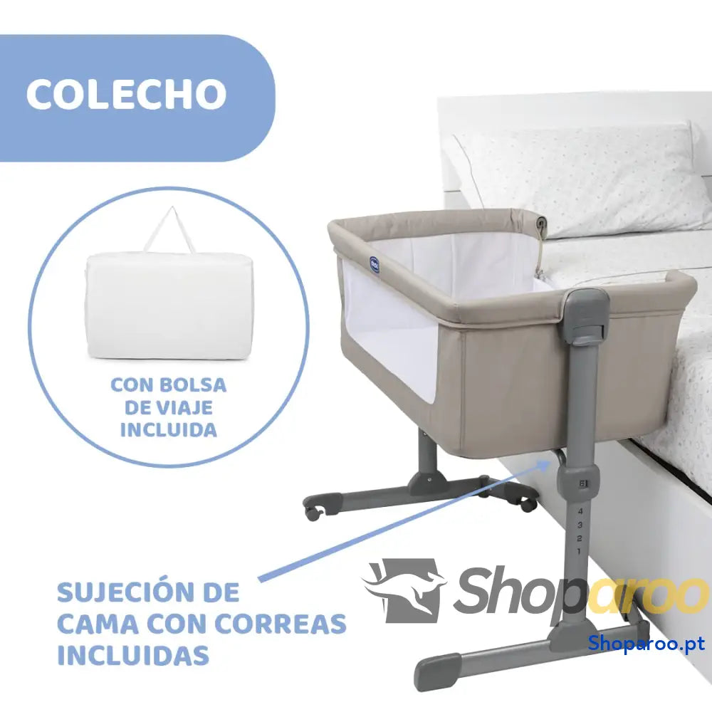 Chicco Next2Me Essential Cuna para Recién Nacido Sostenible Compatible con Diferentes Camas Altura Ajustable Inclinable