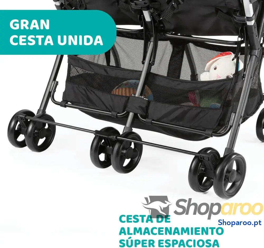 Chicco OHlalà Twin Cadeira de passeio gémeas meses a 15 kg para botões punho e irmãos carrinho duplo reclinável