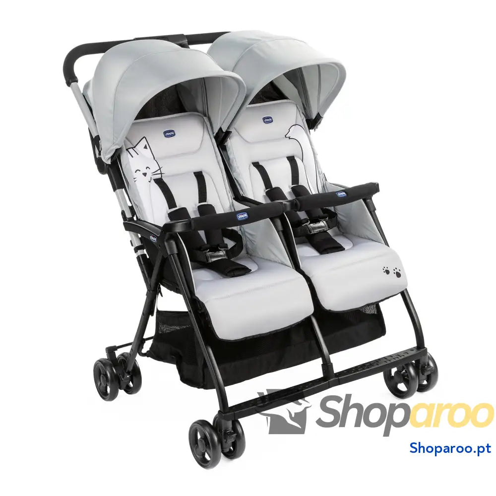 Chicco OHlalà Twin Cadeira de passeio gémeas meses a 15 kg para botões punho e irmãos carrinho duplo reclinável