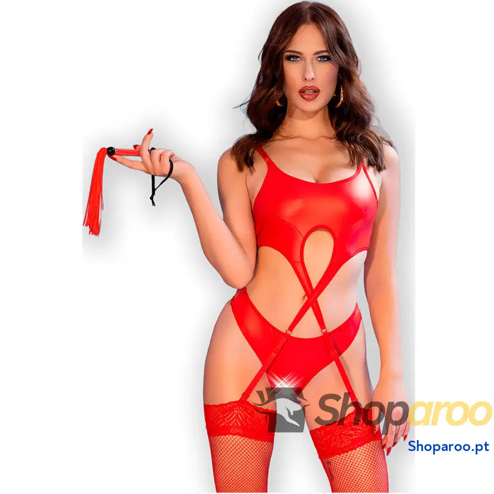 CHILIROSE CR 4625 CONJUNTO QUATRO PEÇAS CROTCHLESS VERMELHO L