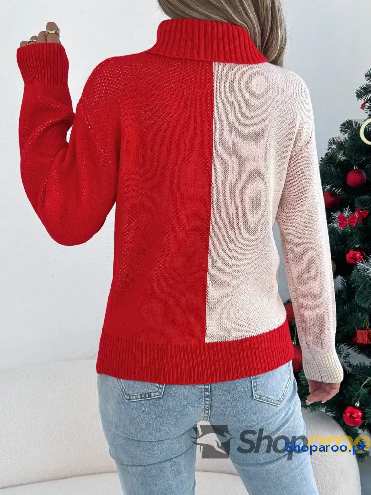 Christmas Reindeer Turtleneck Sweater