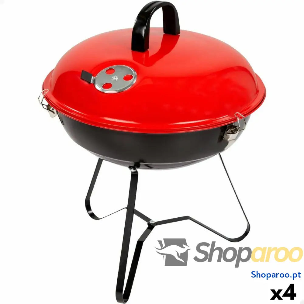 Churrasco Portátil Aktive Metal Esmaltado Ø 36 cm 36 x 44 x 36 cm (4 Unidades) Vermelho