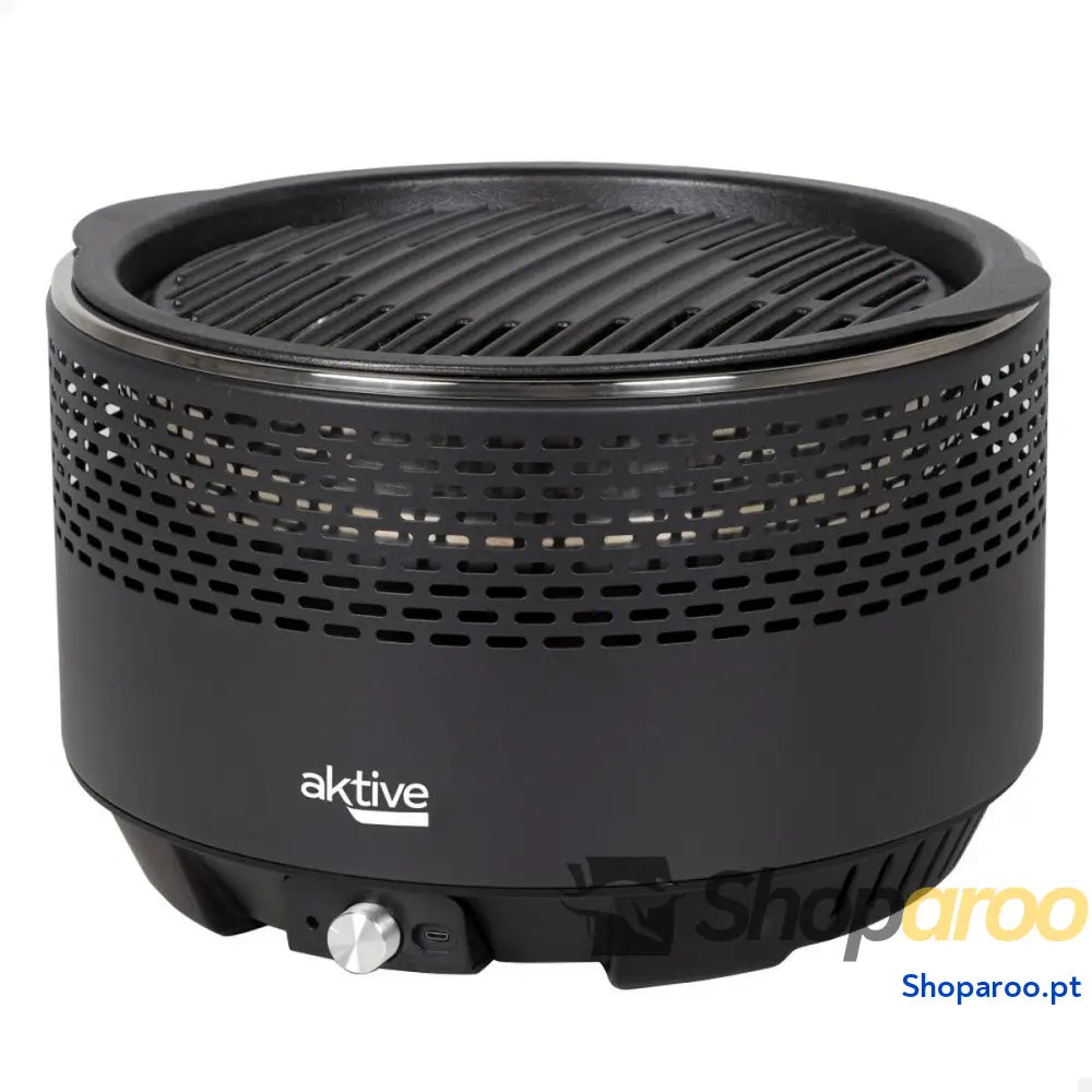 Churrasco Portátil Aktive Redonda Sem fumos Preto Aço inoxidável Ferro 34 x 21,5 x 34 cm