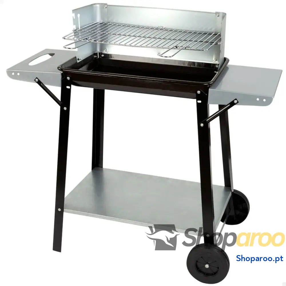 Churrasqueira a Carvão com Rodas Aktive Metal Esmaltado 90 x 85 x 32 cm Preto