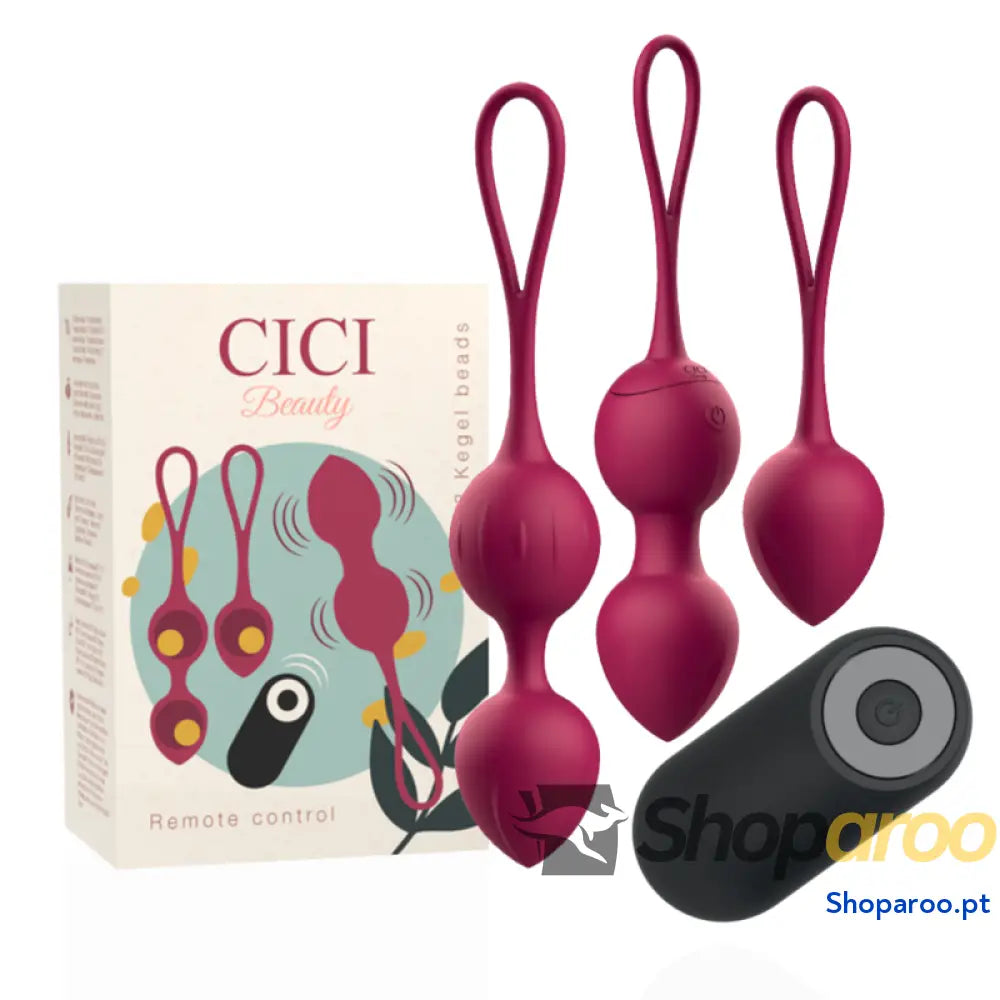 CICI BEAUTY - CONTROLE REMOTO PREMIUM SILICONE 3 VIBRANTES KEGEL BEADS