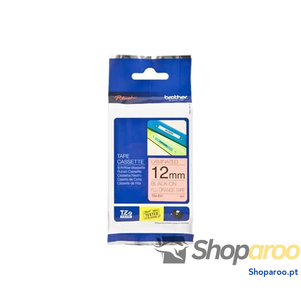 Cinta laminada para máquinas rotuladoras Brother TZEB31 Cinzento