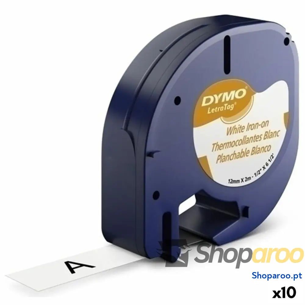 Cinta laminada para máquinas rotuladoras Dymo 18769 12 mm x 2 m Preto Branco Têxtil (10 Unidades)