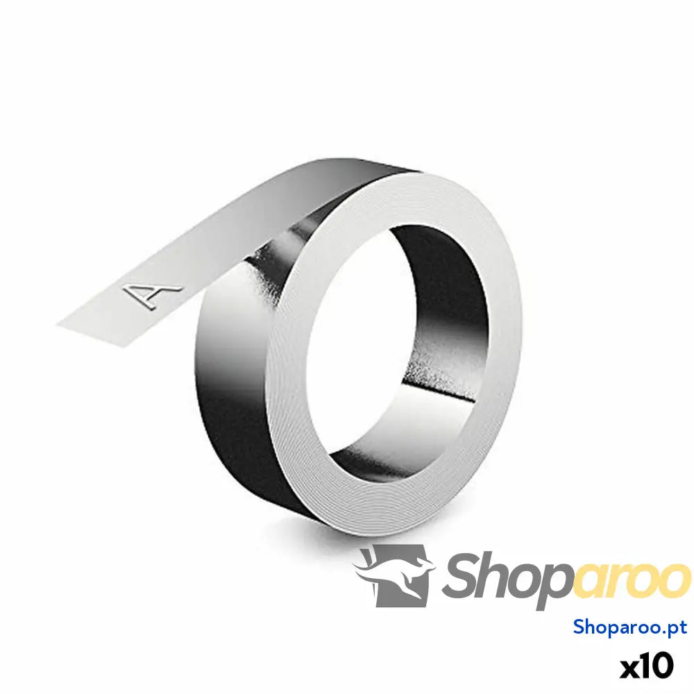 Cinta laminada para máquinas rotuladoras Dymo 31000 Rhino™ 12 mm Alumínio (10 Unidades)