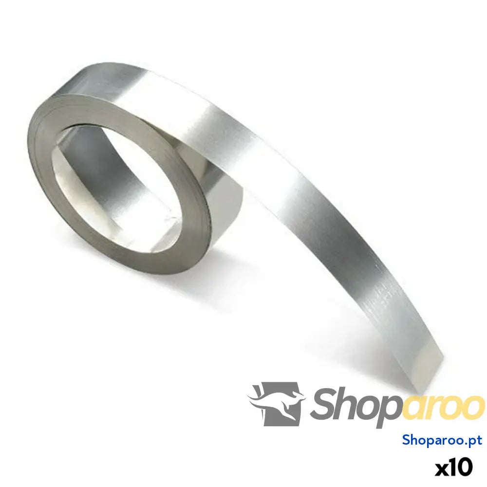 Cinta laminada para máquinas rotuladoras Dymo 32500 Aço inoxidável Rhino™ 12 mm (10 Unidades)