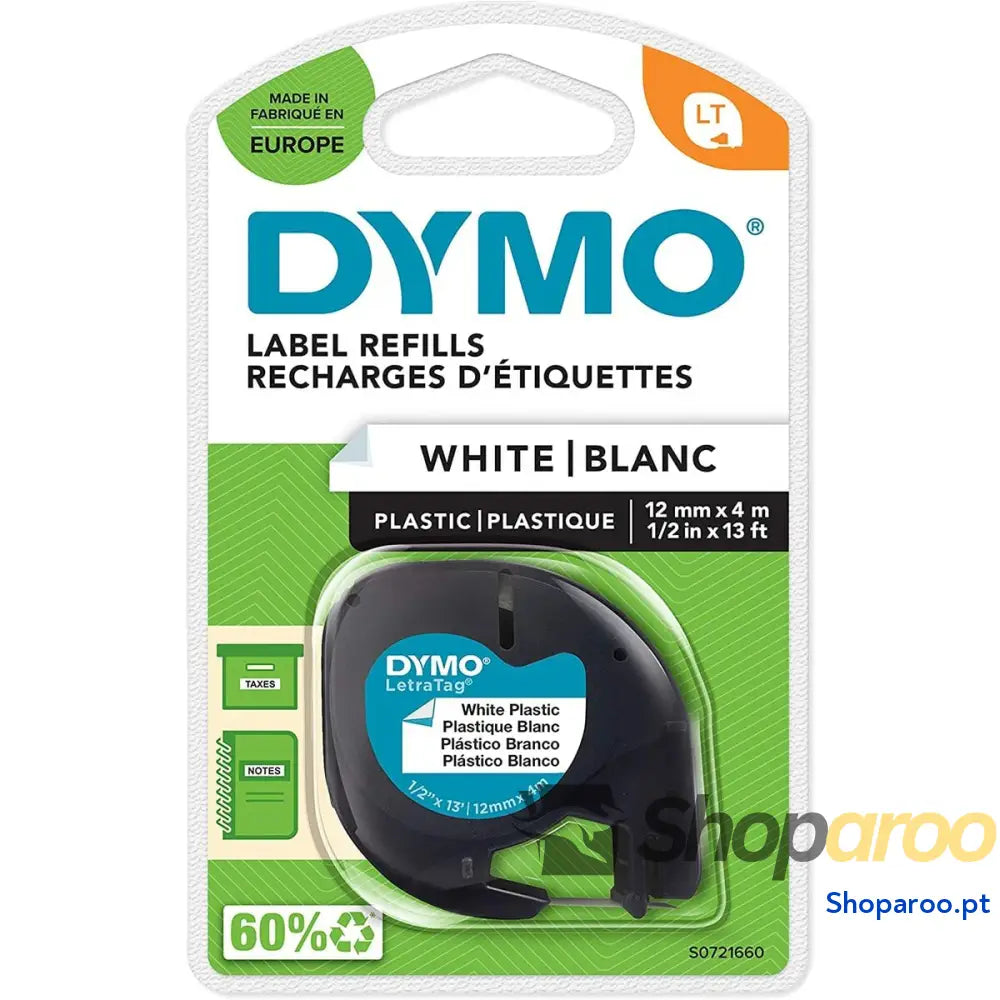 Cinta laminada para máquinas rotuladoras Dymo 91221 12 mm