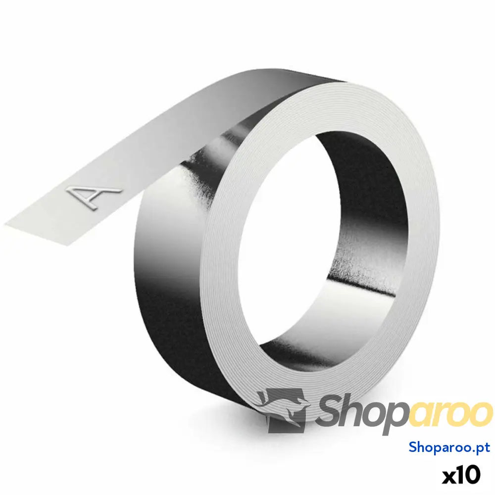 Cinta laminada para máquinas rotuladoras Dymo Alumínio Rhino™ 12 mm (10 Unidades)