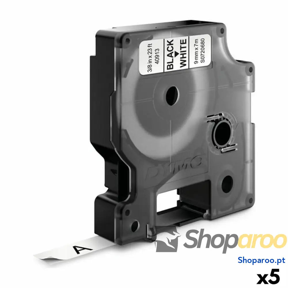 Cinta laminada para máquinas rotuladoras Dymo D1 41913 9 mm LabelManager™ Branco Preto (5 Unidades)