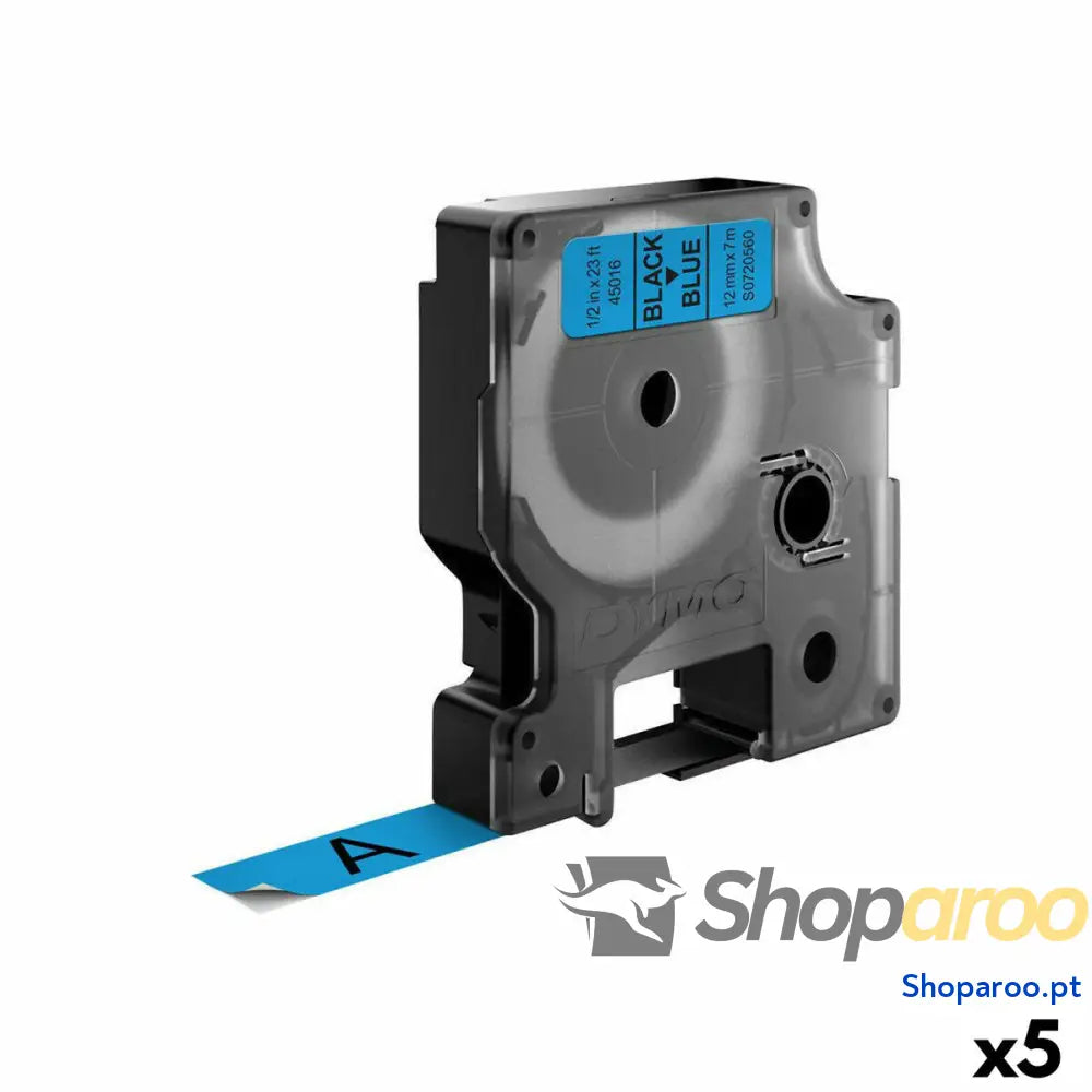 Cinta laminada para máquinas rotuladoras Dymo D1 45016 12 mm LabelManager™ Azul Preto (5 Unidades)