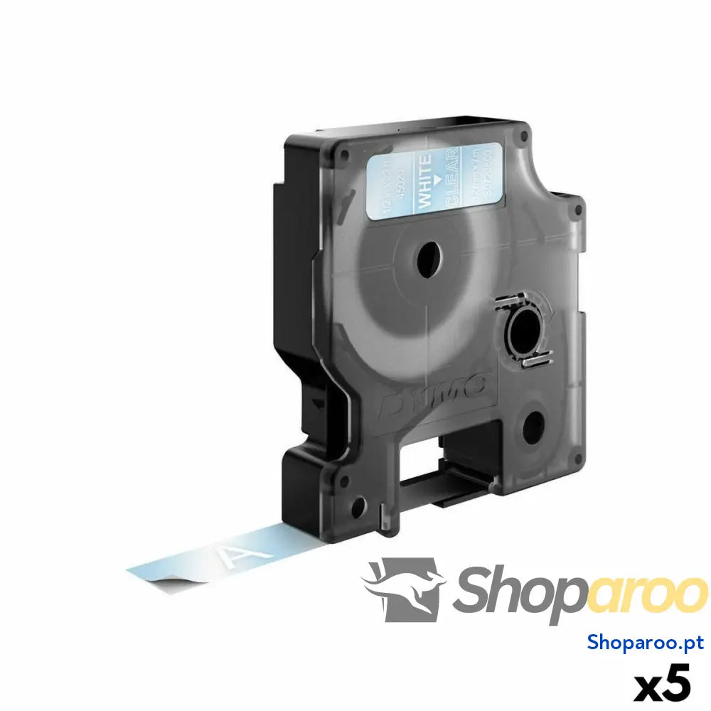 Cinta laminada para máquinas rotuladoras Dymo D1 45020 12 mm LabelManager™ Branco Transparente (5 Unidades)
