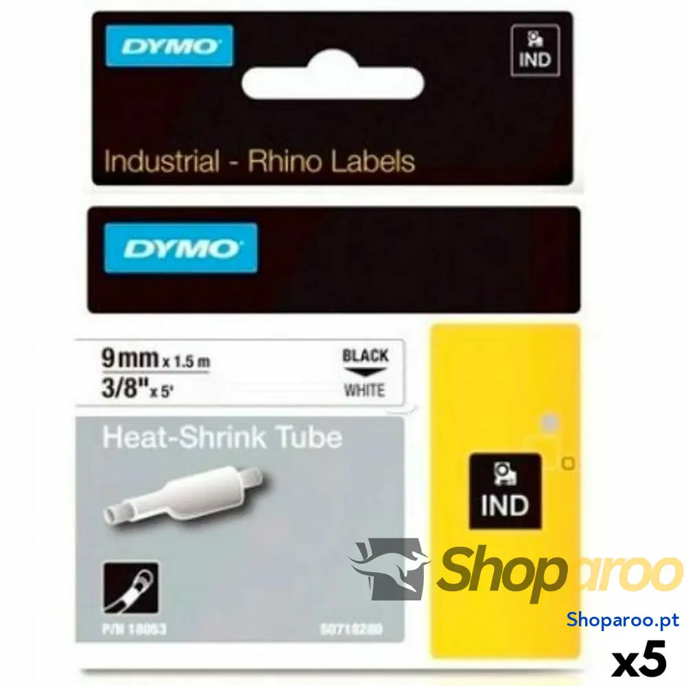 Cinta laminada para máquinas rotuladoras Dymo Rhino ID1-9 1,5 m 9 mm (5 Unidades)