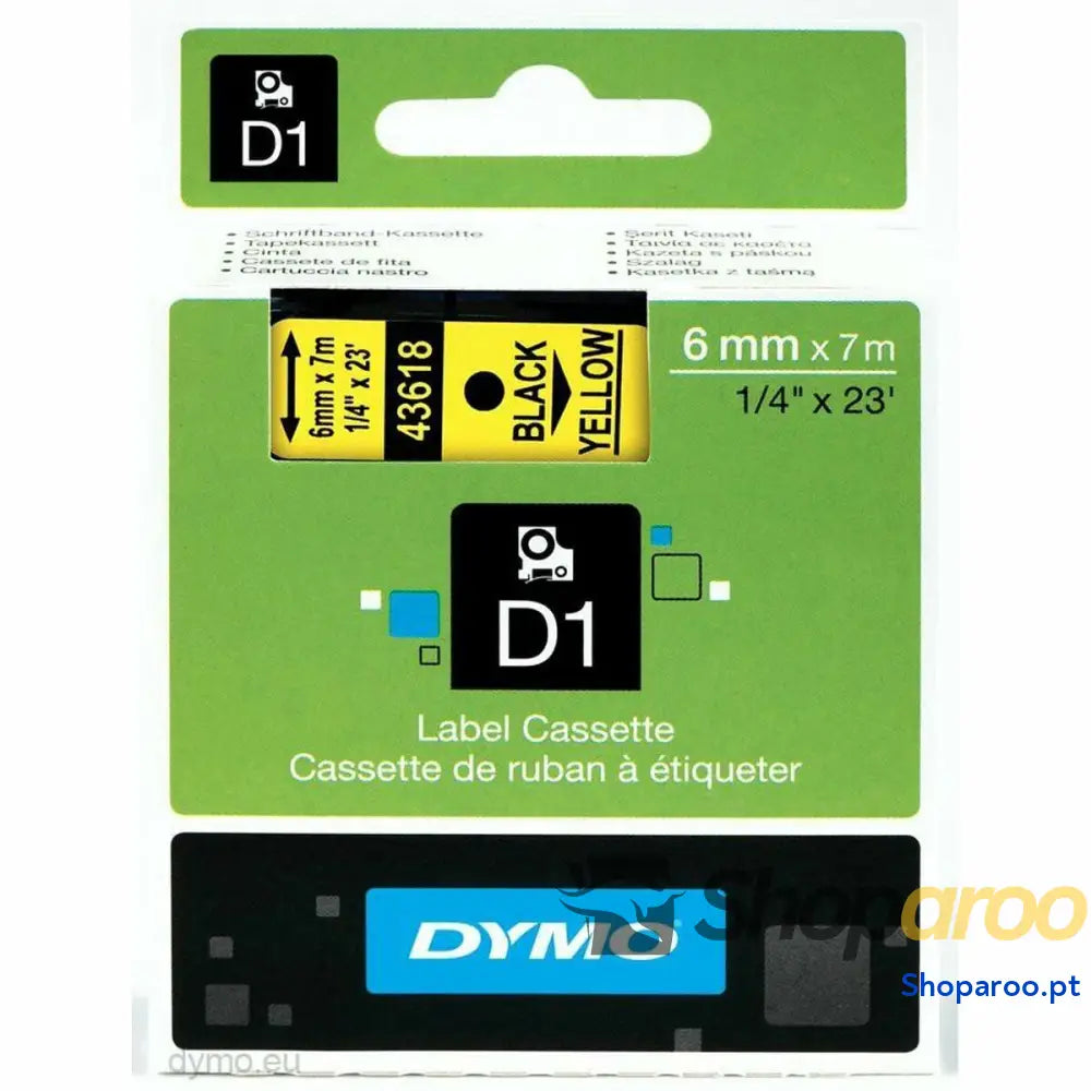 Cinta laminada para máquinas rotuladoras Dymo S0720790 Amarelo Preto/Amarelo