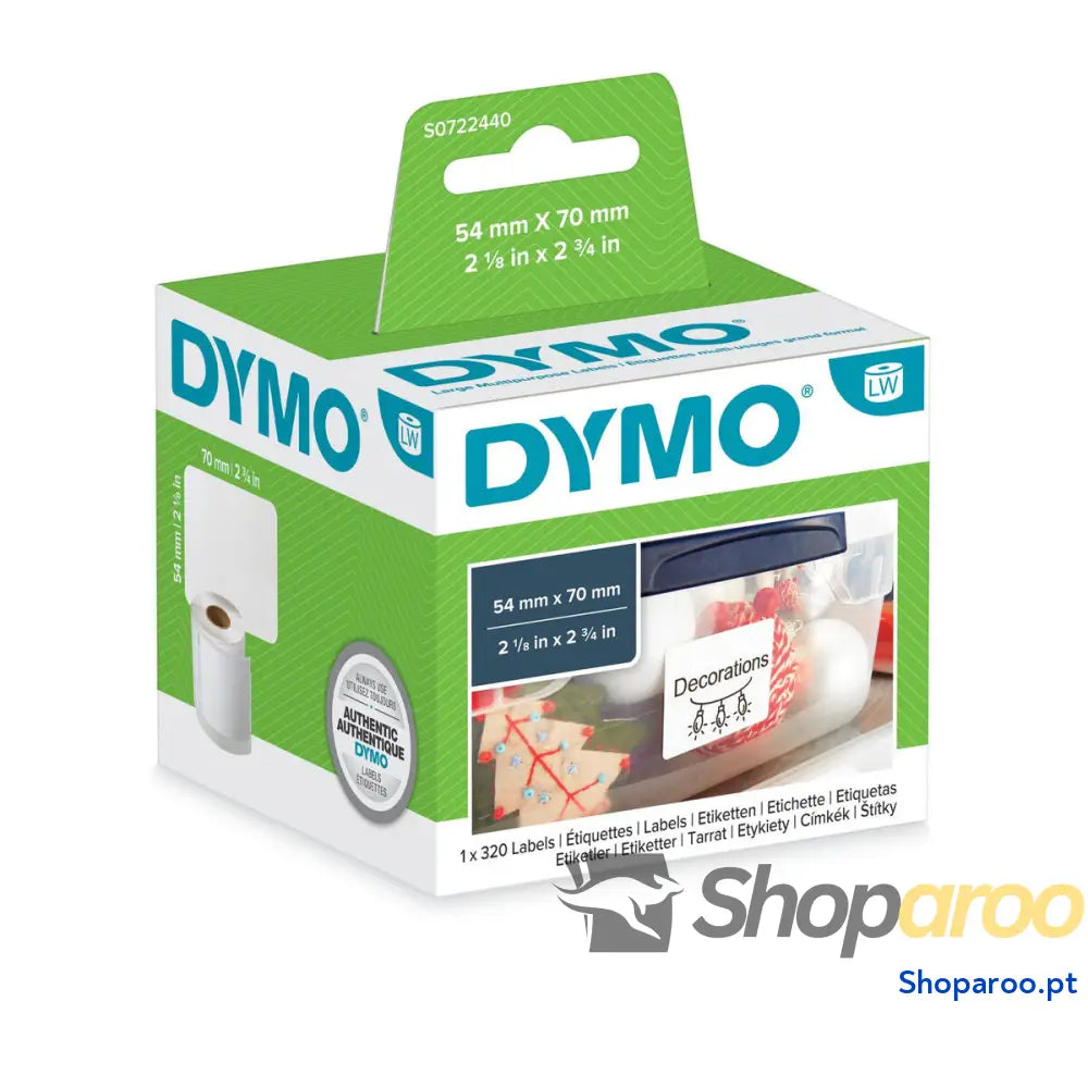 Cinta laminada para máquinas rotuladoras Dymo S0722440 Branco Papel