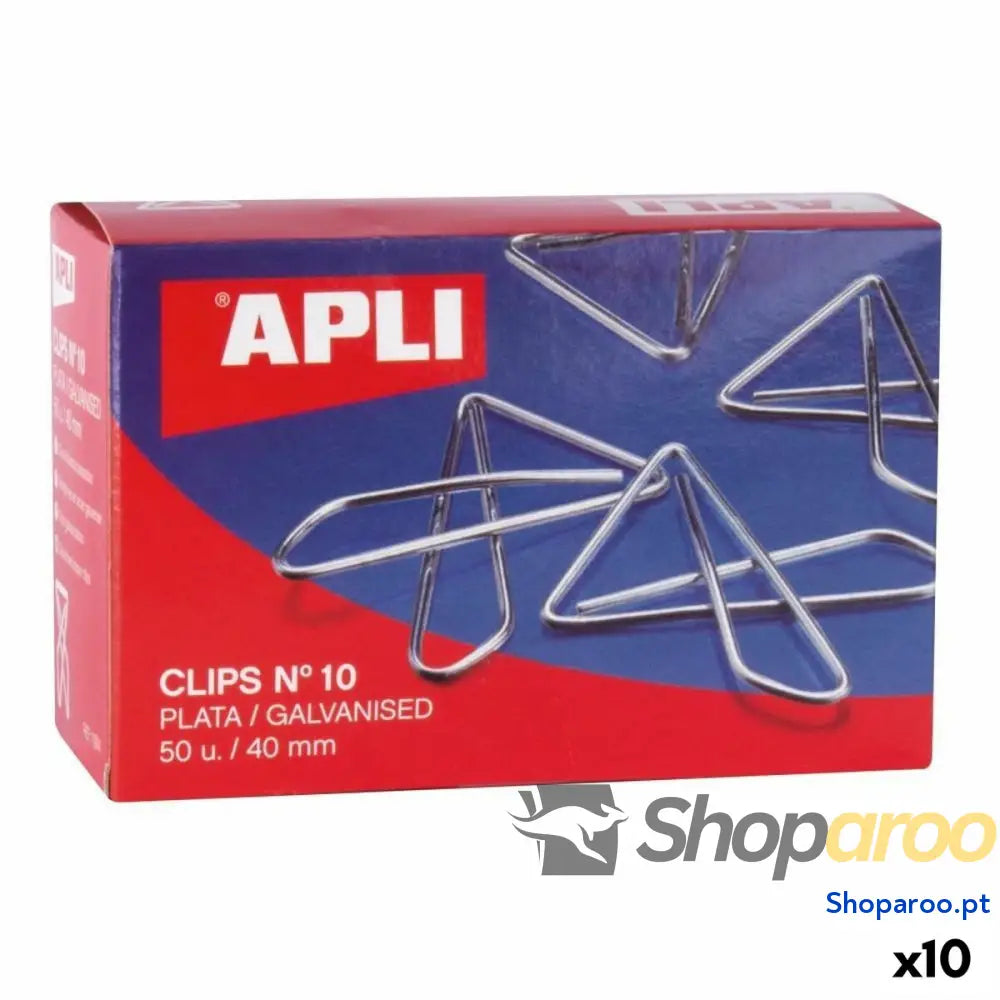 Clipes Apli MARIPOSA Nº 10 Prateado Prata 40 mm (10 Unidades)