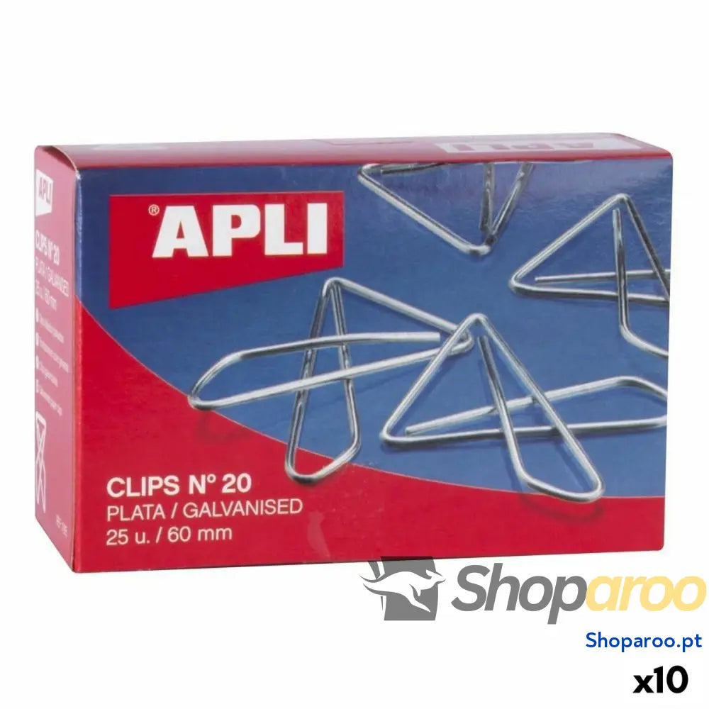 Clipes Apli MARIPOSA Nº 20 Prateado Prata 60 mm (10 Unidades)