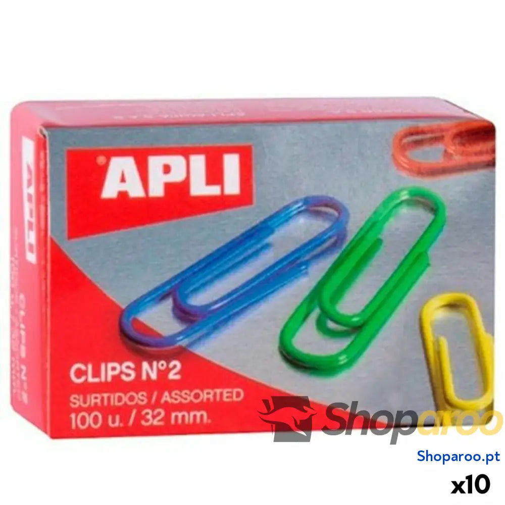 Clipes Apli Nº 2 Multicolor Metalen draad 32 mm (10 Unidades)