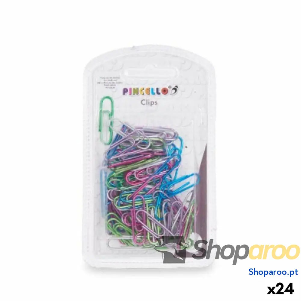 Clipes Pincello 384 Multicolor Metal Pequeno (24 Unidades)