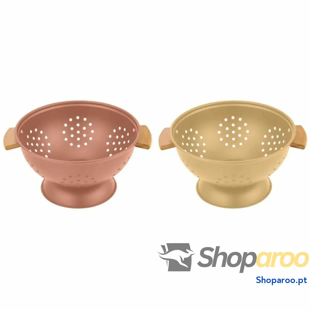 Coador para Massa DKD Home Decor 30 x 24,5 x 14 cm Terracota Aço inoxidável Amarelo (2 Unidades)