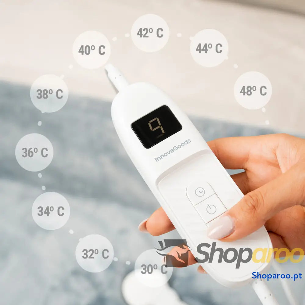 Cobertor Elétrico Heklet InnovaGoods Branco Cinzento 130 x 180 cm 160 W