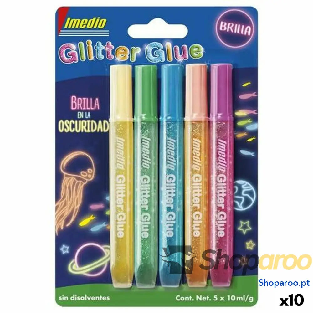 Cola Imedio Brilha no Escuro Multicolor 10 ml