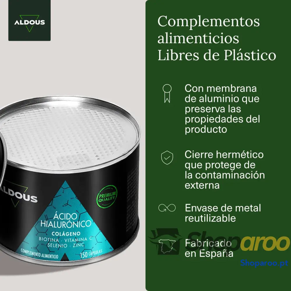 Colágeno hidrolisado e ácido hialurónico em cápsulas vegetais 150 unidades