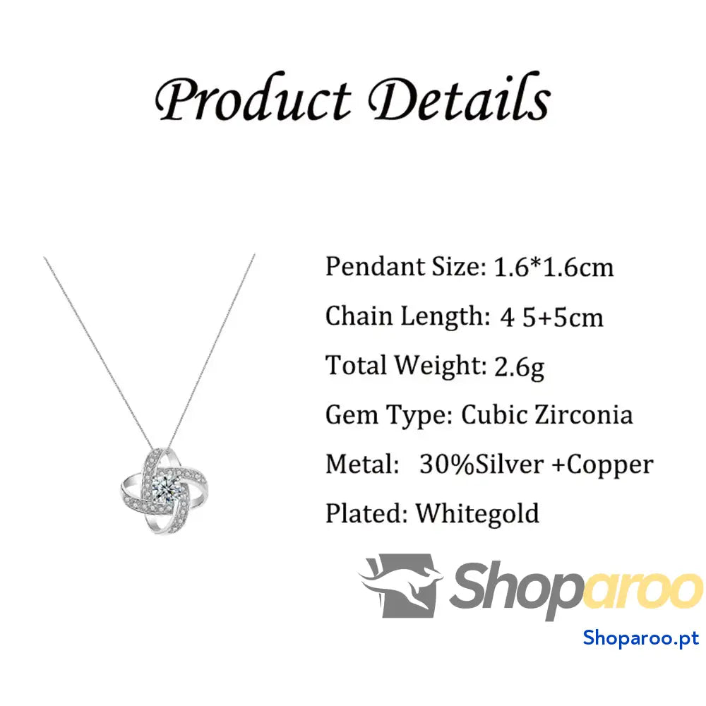 Colar com pendente delicado de trevo quatro folhas e diamante para oferecer a uma ótima mãe