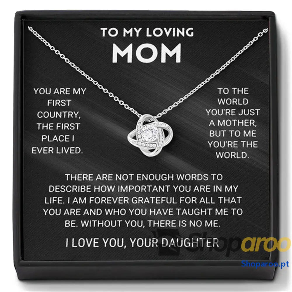 Colar de Trevo Quatro Folhas com Diamantes em Caixa Presente para Mãe