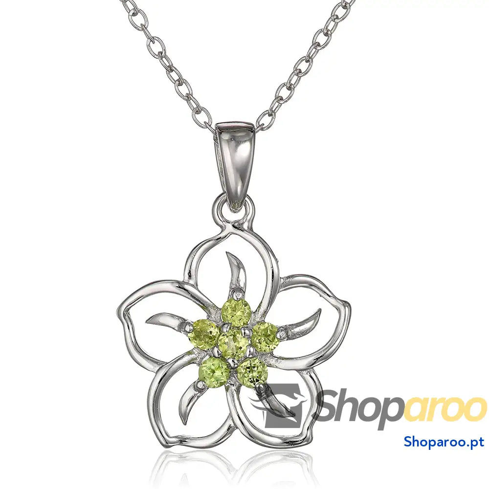 Colar Flor Moissanite S925 em Prata 925 Feminino